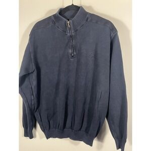 PAUL & SHARK YACHTING Black Knit Long Sleeve Mock Neck 1/4 Zip Sweater XL